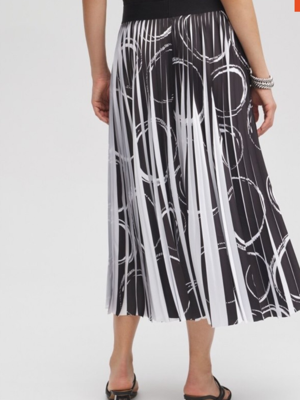 Chico’s Black Label Bubbles Pleated Midi Skirt, Size M - Picture 5 of 12